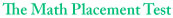 Math Placement Test Tutoring